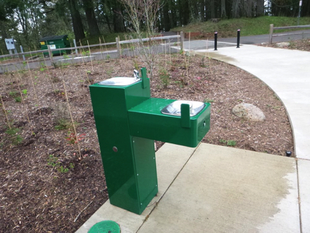 Accessible drinking fountain at the shelter